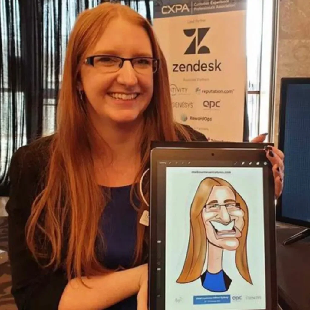 live caricature artist at corporate event