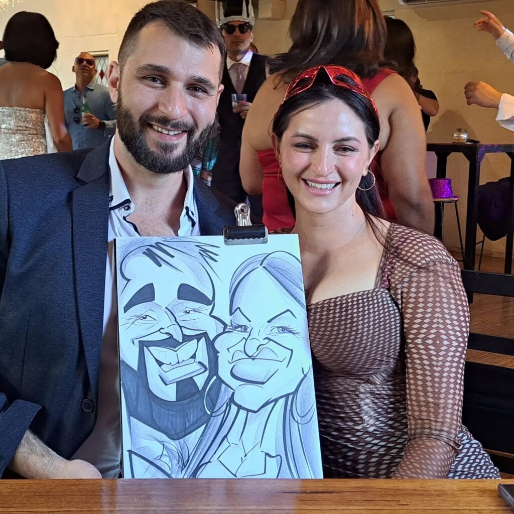 live caricature artist at corporate event