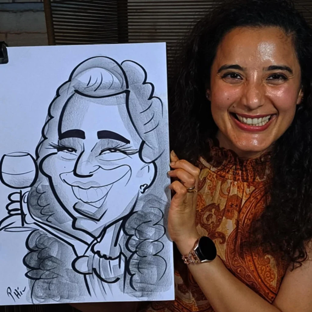 live caricature artist at corporate event