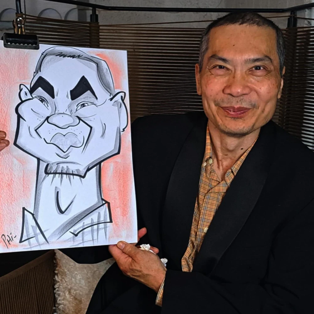 live caricature artist at corporate event