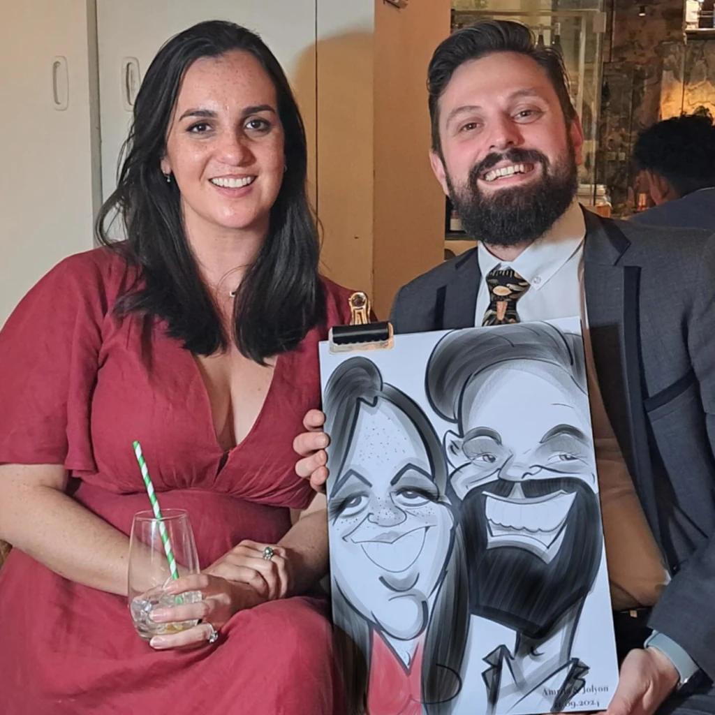 live caricature artist at corporate event 