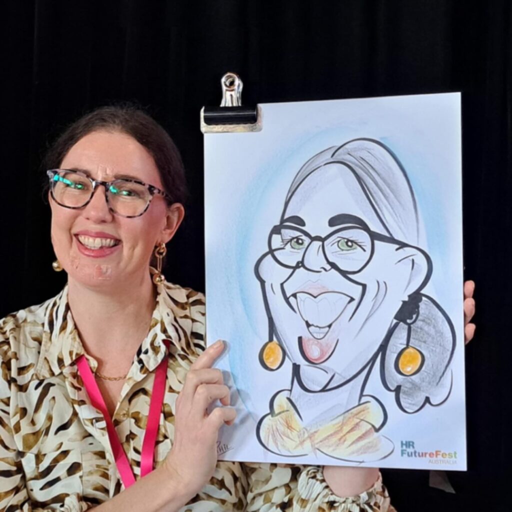 live caricature artist at corporate event