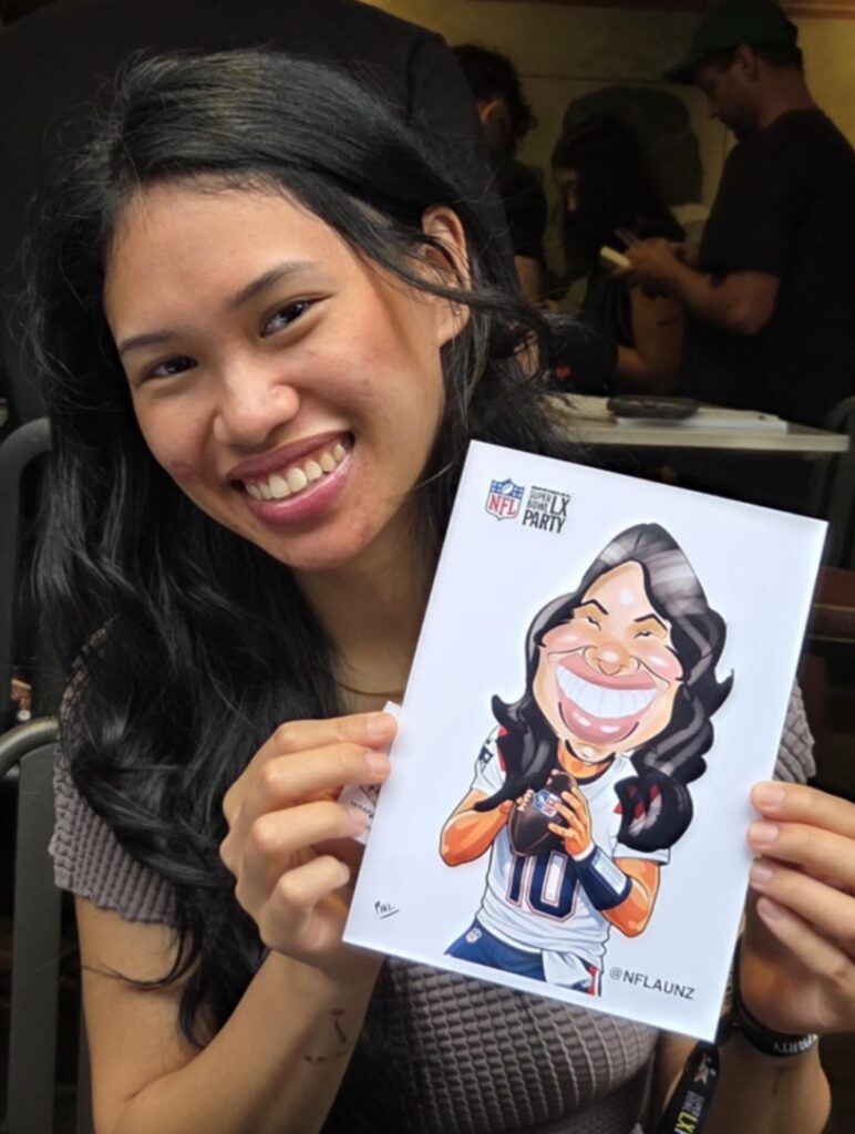 live caricature artist at corporate event
