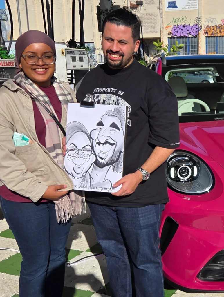 live digital caricature artist at trade shows
